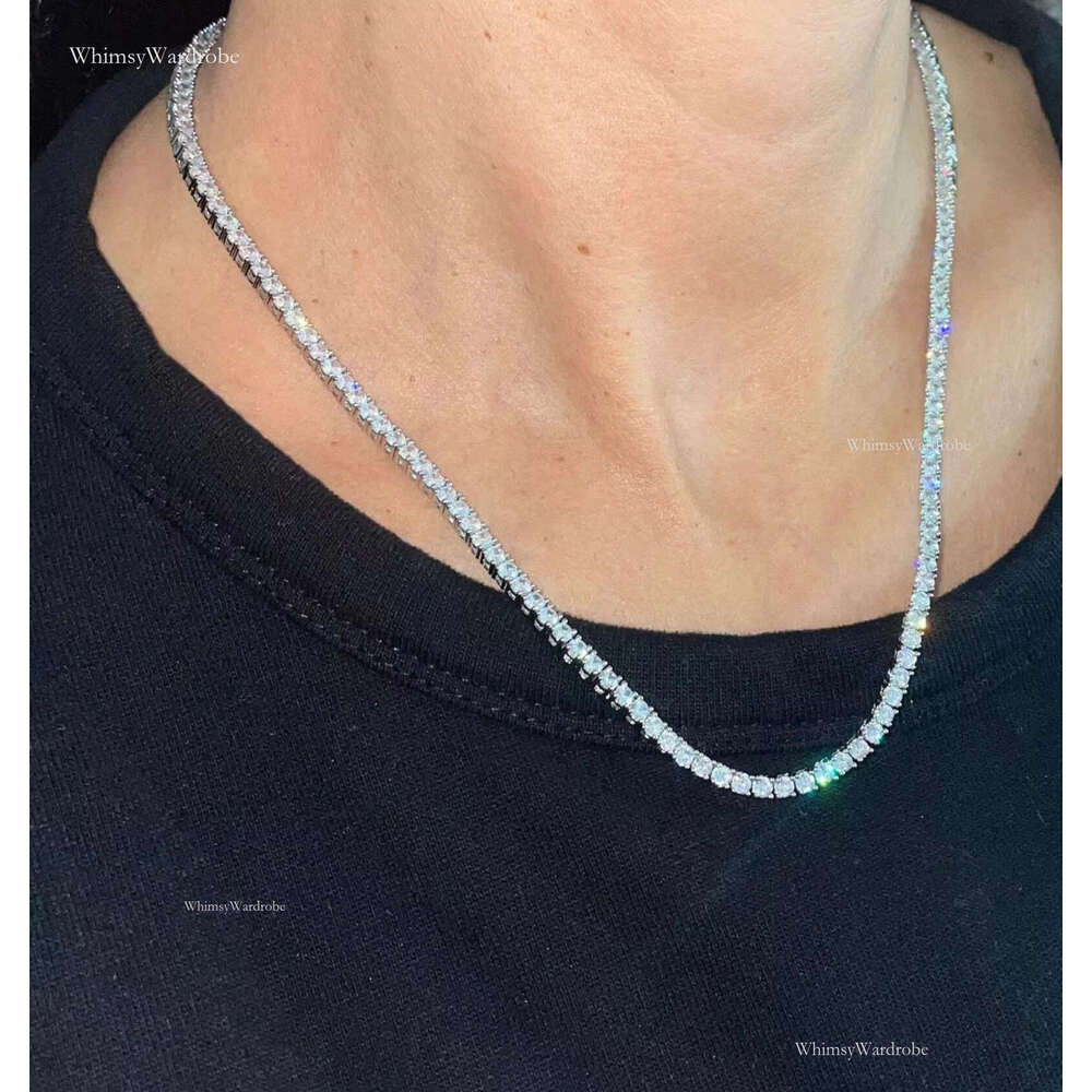 Elisa Men Women Fine Jewelry 3mm-5mm Necklace Sterg Sier Lab Grown VVS Moissanite Dia Tennis Bracelet