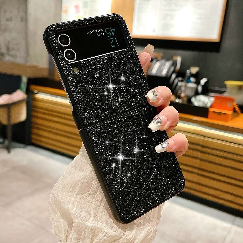 Sparkg Dia Rhies Phone Case For Samsung Galaxy Z Flip 6 5 4 3 5G Ultra Thin Shockproof Protection Soft Cover