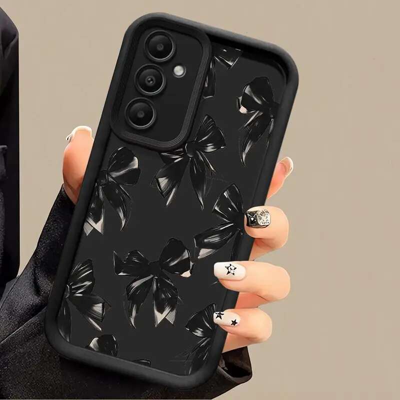 Phone case for Samsung Galaxy A55 A52 A33 cases A24 A15 A12 A23 A22 5G A54 A52s A53 A14 funda Cover Cool Red Cartoon Bow