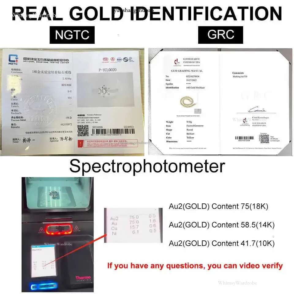 IGI GIA Certified Lab Grown Dia 10K 14K Solid Gold Bracelet Iced Out 3MM 4MM 5MM Vvs Moissanite Tennis Chain