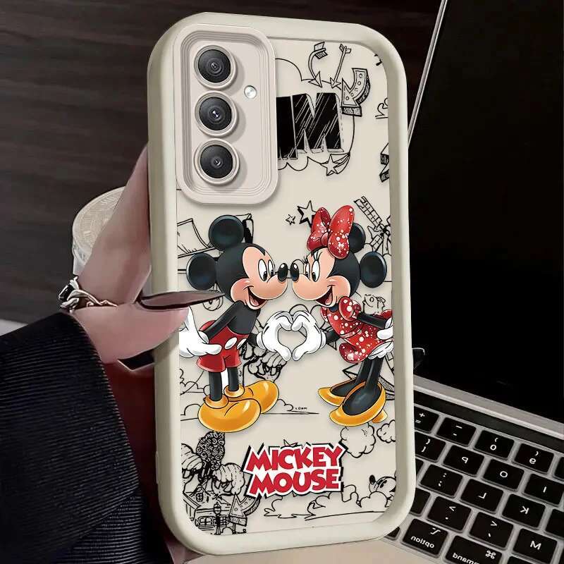 Minnie Mouse Silicone Phone Case for Samsung Galaxy S24 Ultra S23 S22 S21 Plus FE A54 A34 A14 A73 A53 A33 5G