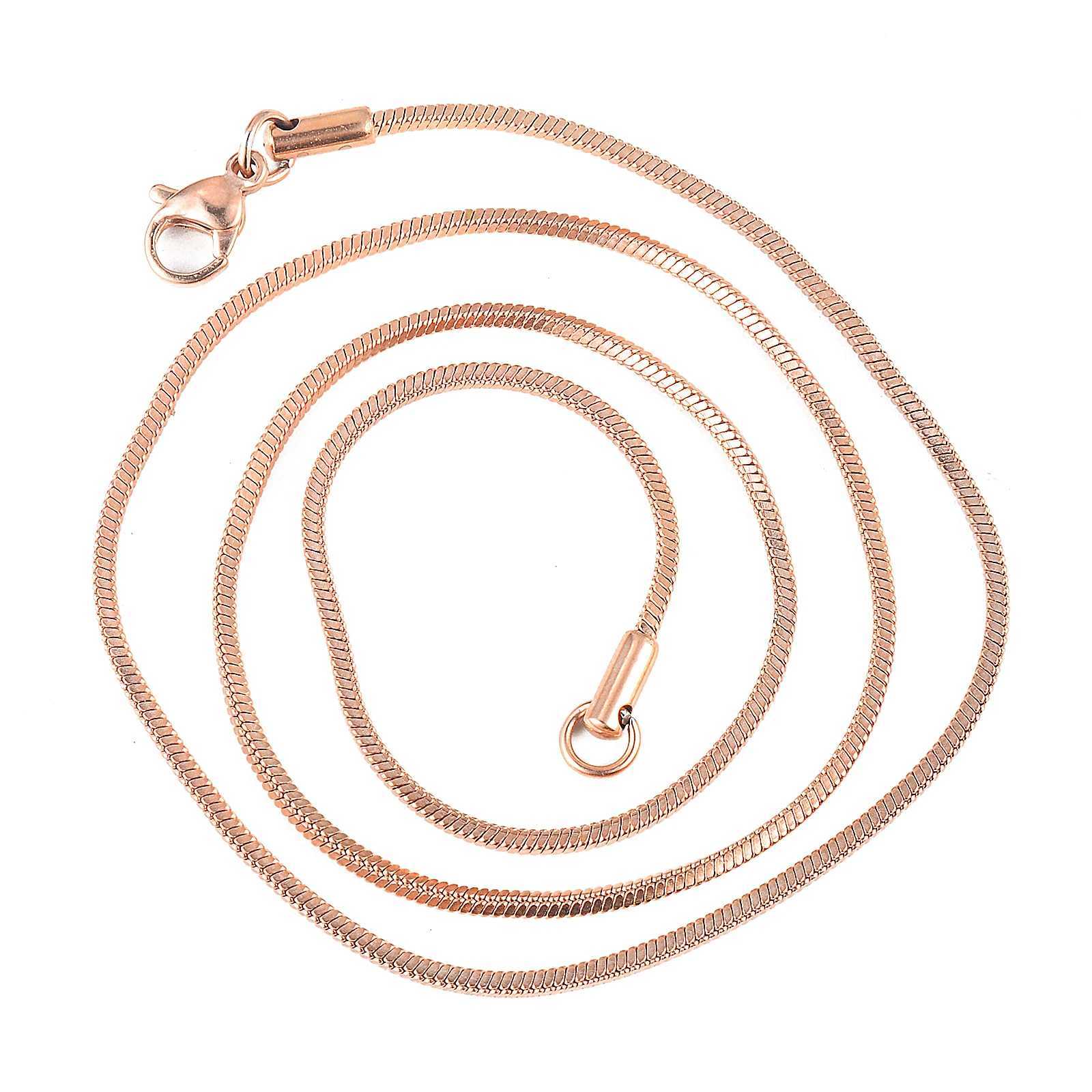 1 piece Rose Gold Color Square Snake Chain Wen Necklace Jewelry 316 Stainl steel Necklace chain Width 09/12/15/2mmW251106