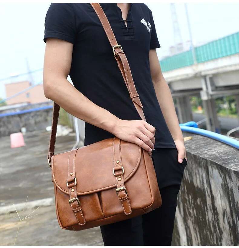 Korean Style Shoulder Retro Crossbody Bag Leather Male Sg Men Messenger Bags