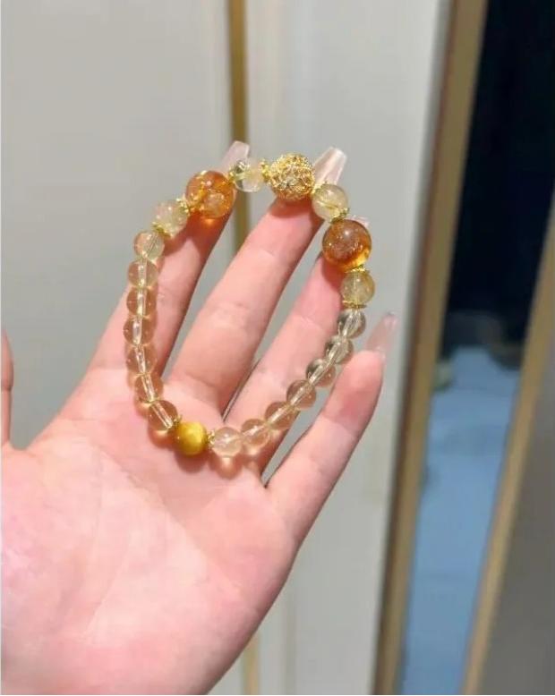 Women's Gold Tiger Eye Stone Hand Chain - Adjustable Fit Natural Gemstone Jewelry