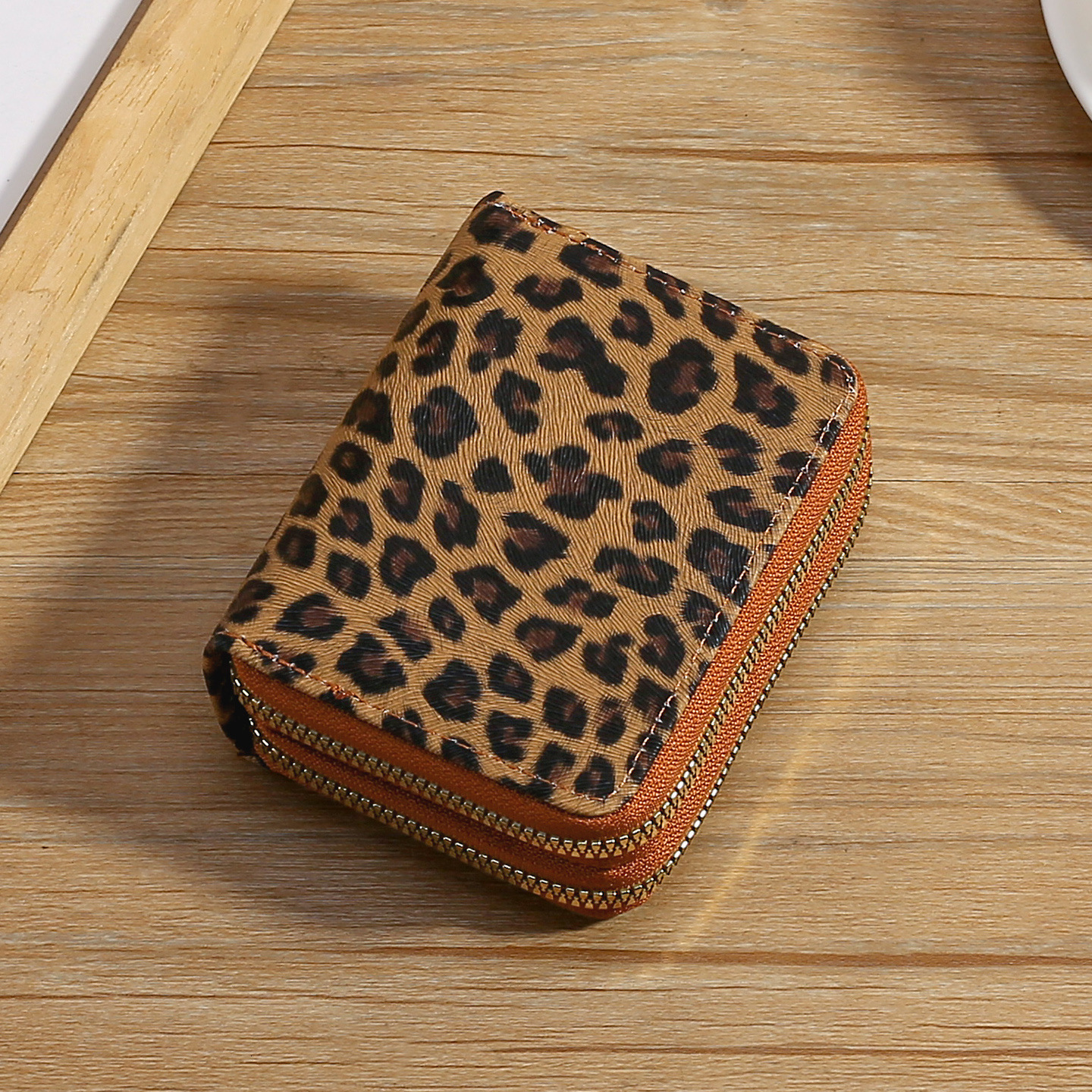 Leopard Print Short Womens Coin Purse High-End Multifunctional Coin Organizer Double Zipper Card Holder 250903