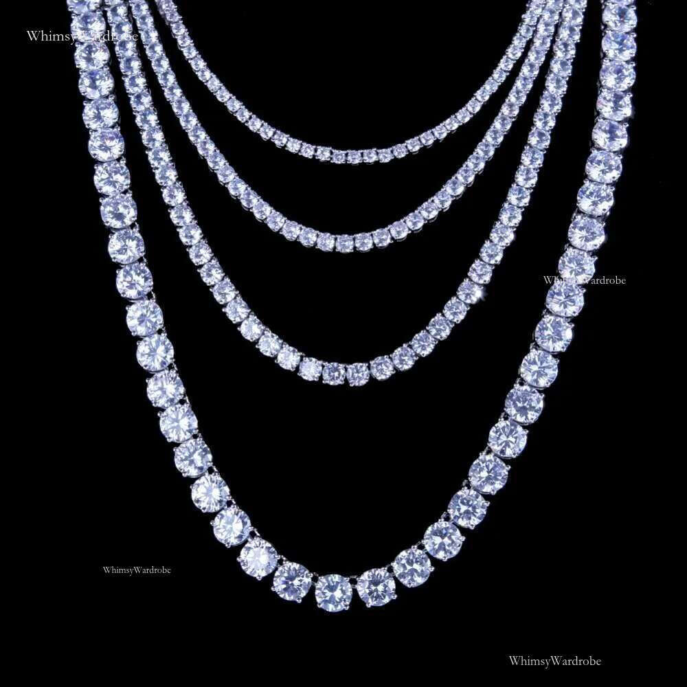 Uwin 3mm 4mm 5mm Round cut Ice Cube Zirconia Tennis Ball k Chain Hip Hop Top quality CZ box buckle necklace men's and women's jewelry