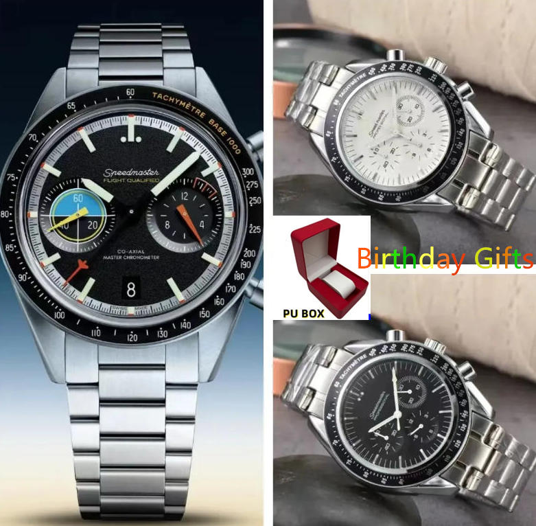 Sea master Professional Stainless Steel Wrist Watches for Men speed master Mens Watches All Dial Work Quartz gifts speed men Watch PU Box Stopwatch omgs023s