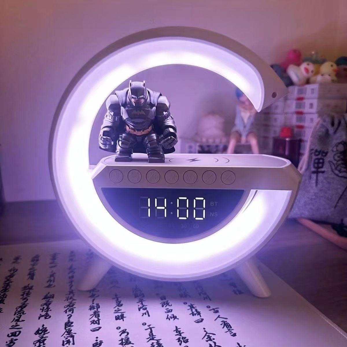 New Big G 3401 Bluetooth Wireless Charging Speaker Atmosphere Light Alarm Clock Multi functional