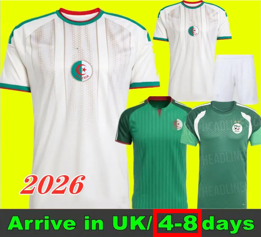 25 26 Algerie New Top soccer jerseys 2024 2025 2026 Player version AIT NOURI AOUAR BENSEBAINI Algeria men kids kits maillot de football shirts training uniforms Home