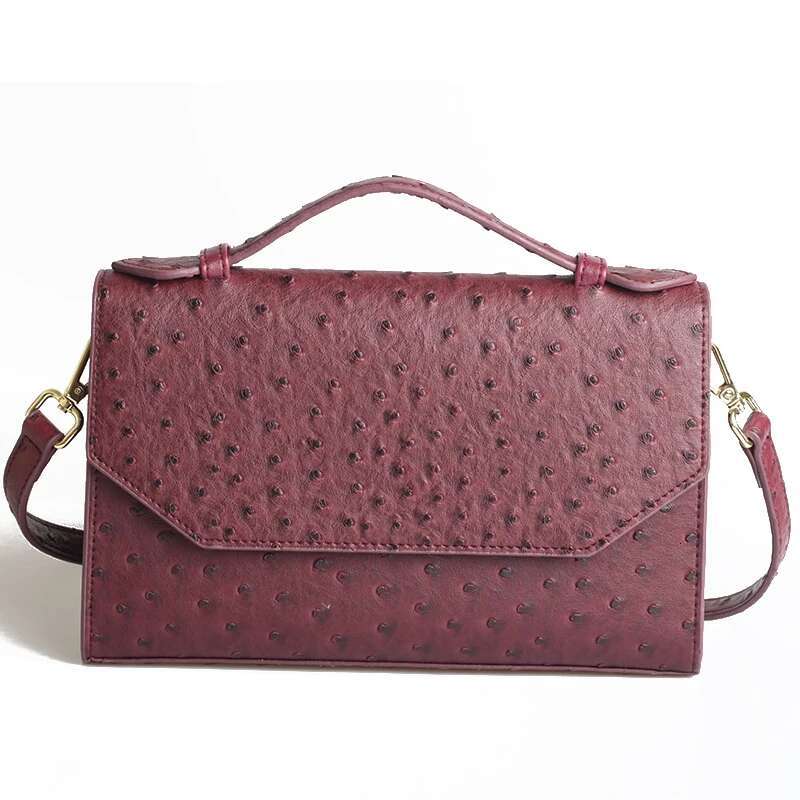 XMESSUN Fashion Elegant Handbags 2025 Solid Color Women Ostrich Pattern Bag Simple Shoulder Messenger Bags