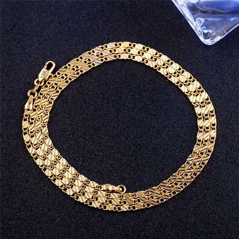 Exquisite Fashion Sier Gold Filled Necklace For Women Men Size 16-30 Inch Jewelry Chain Wholesale