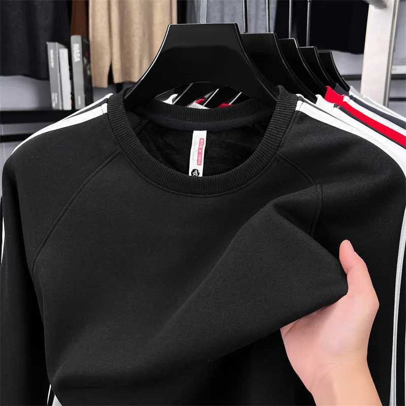 2025 Spring and Autumn Three Bar Hoodie Mens Round Neck Hoodie Sports and Leisure Trendy Brand Youth Versatile Top W251106