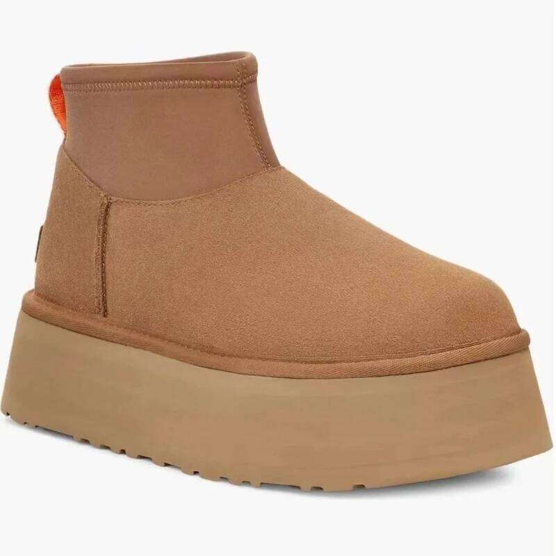 2025 Women's Winter Thick Bottom Heightening Mini Short Fur Leather Snow Boots Round Toe TPR Shoe Heel Other Pattern Solid Color