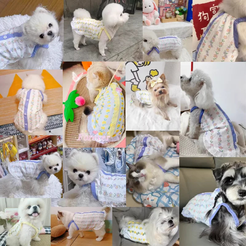 Summer Cooling Puppy Dogs Soft Vests Pet Dog Clothes Cartoon Clothing Summer Shirt Casual T-Shirt for Cat Pet Supplies 250402