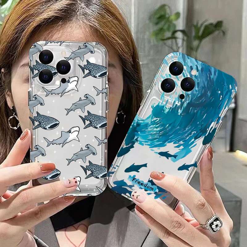 Soft Clear Phone Case For Samsung Galaxy A56 A35 A55 A54 A33 A53 5G S25 S24 Ultra S23 S21 FE S22 Plus Summer Ocean Animals Cover