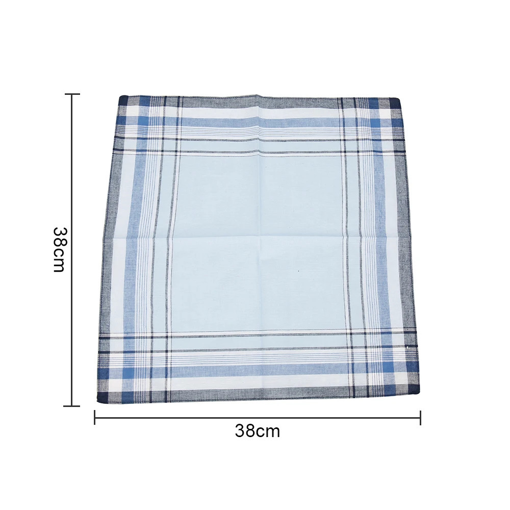 10Pcs Cotton Handkerchiefs Soft Stripe Checkered Pattern Pocket Square Hankies Gentleman for Men Cotton Wedding Suit Handkerchie 250403