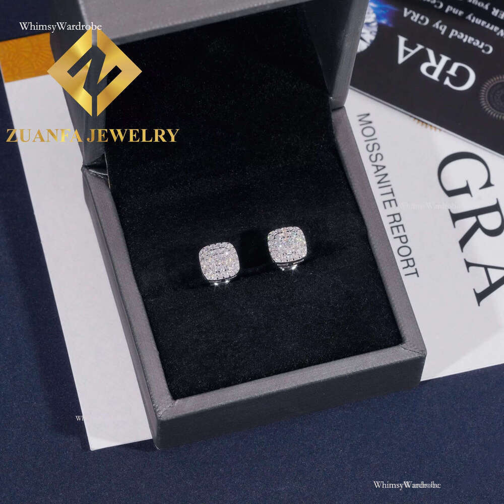 Classic Fine Sterg Sier VVS Moissanite Stud Hip Hop Earring Jewelry Usex
