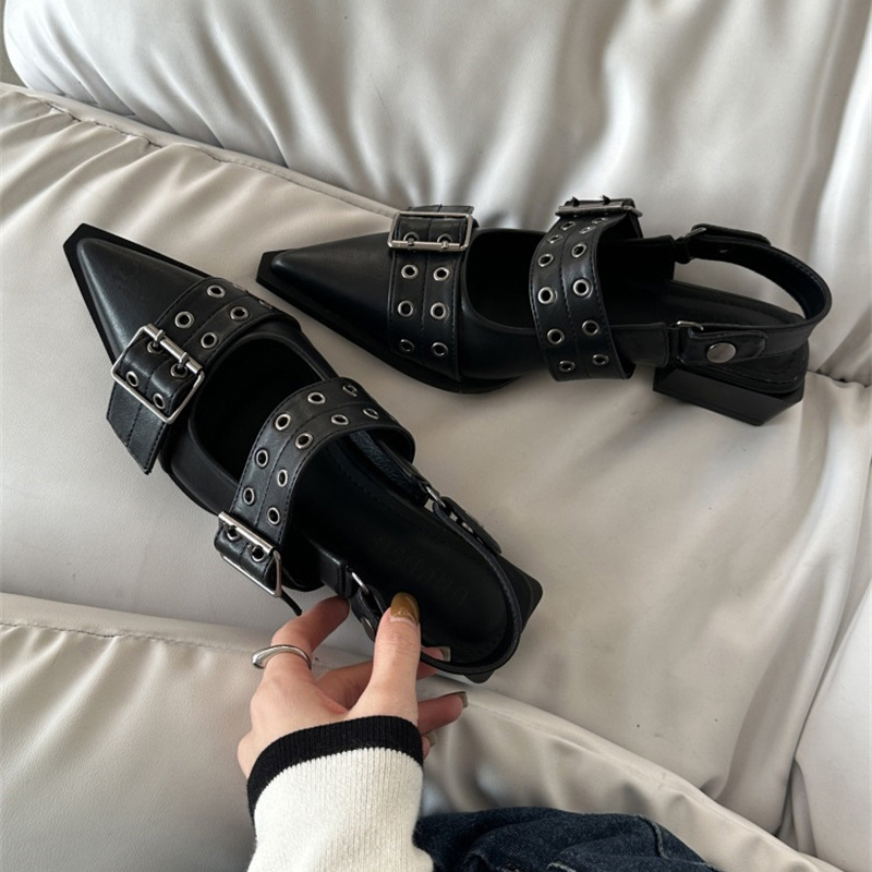 Women new Fashion High Heels Designer Retro Elegant Trendy Mary Jane Shoes Coarse Heel Casual Sandals