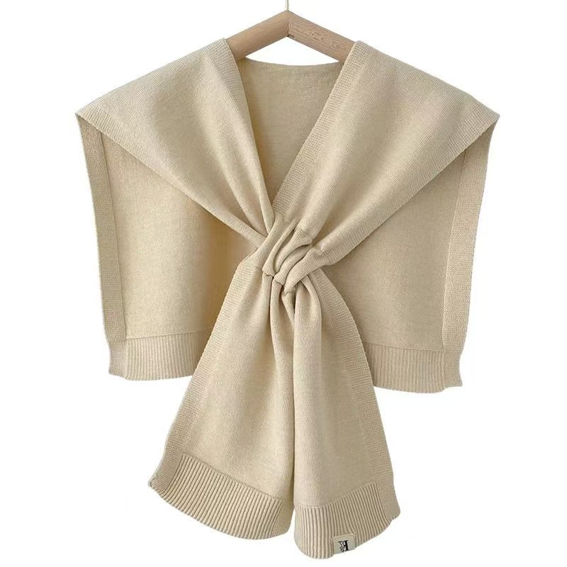 K321 Lazy style knitted shawl outer wear cross knotted waistcoat office air-conditioned room cervical vertebrae shoulder scarf for women