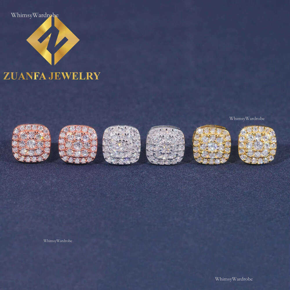 Classic Fine Sterg Sier VVS Moissanite Stud Hip Hop Earring Jewelry Usex