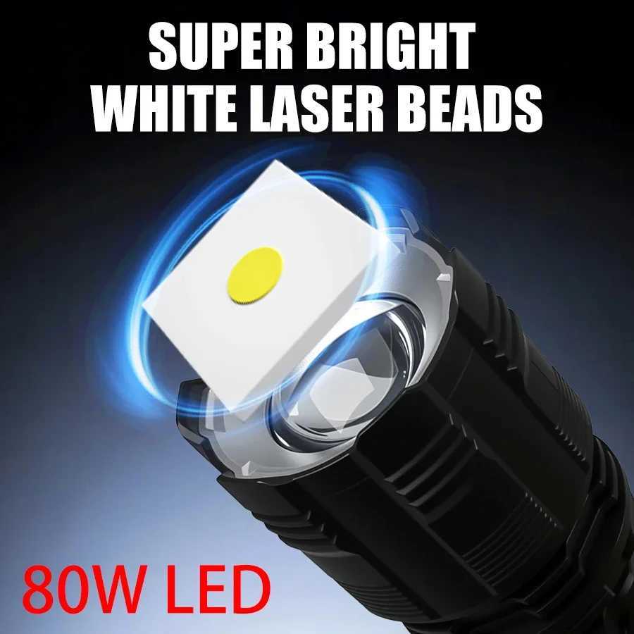 Ultra Bright LEDCOB Flashlights 3000mah USB Rechargeable Camping Lamp Self Denfense Tactical Torch Zoomable Outdoor with 9ModeW251106