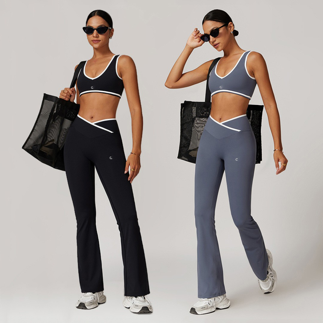 Cross high-waisted alosportswear for women,Yoga vest contrasting color backless tight nude yoga set, running and fitness yoga wear yoga aloLeggings