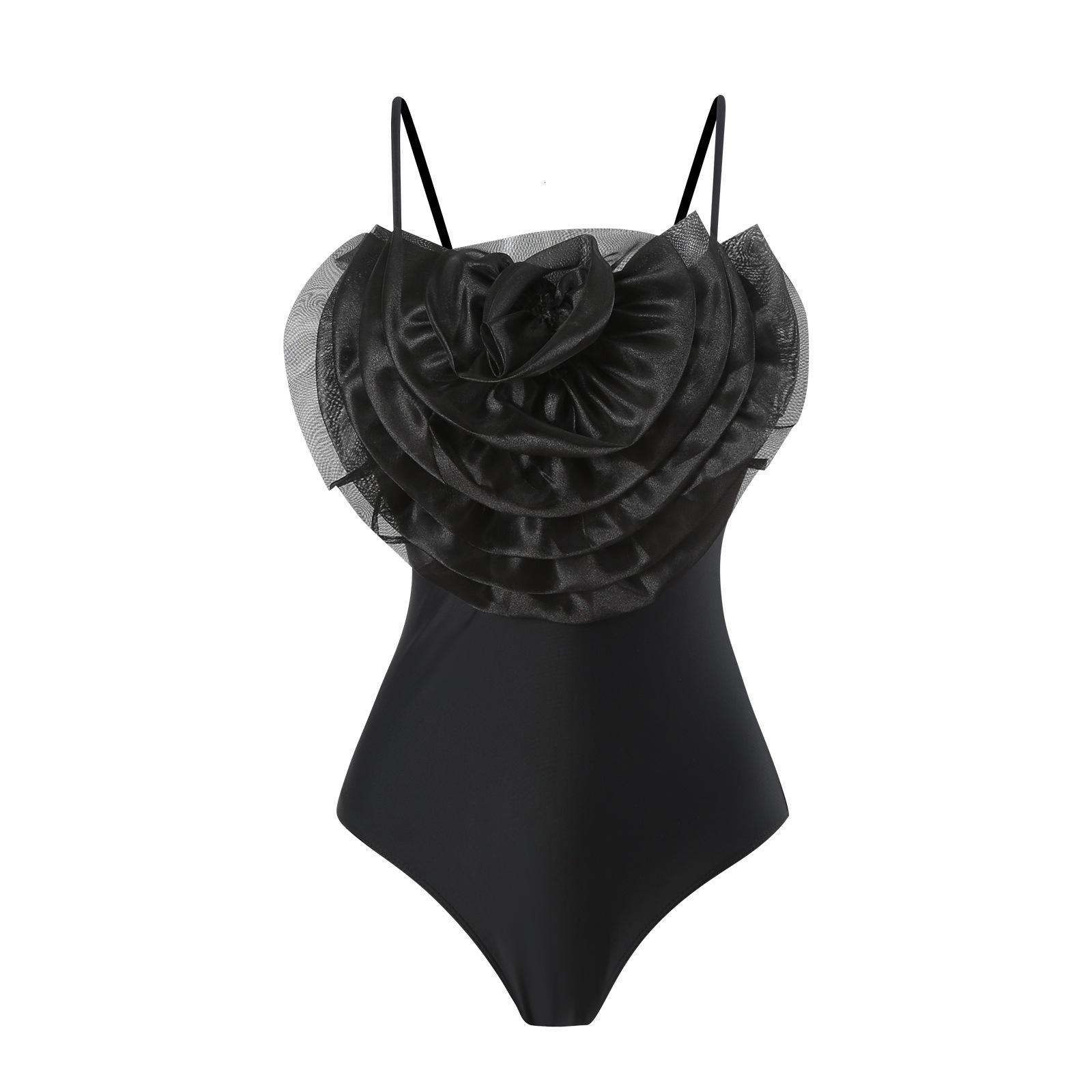 2025 Bohemian style chest flower jumpsuit triangle pants mesh skirt vacation set swimsuit women