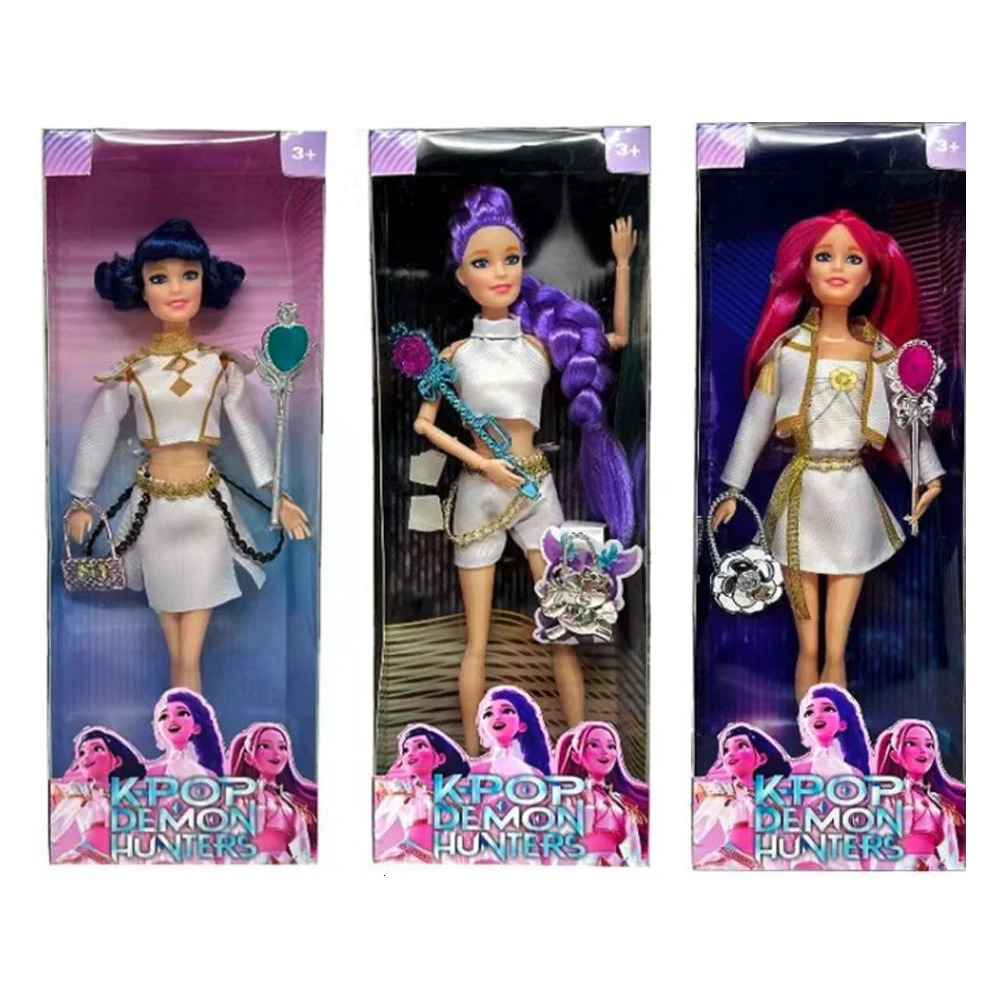 11in Kpop Demon Hunters Action Figure K-POP Demon Slayer Vinyl Doll Lumimila Zoey Desktop Ornament Toy For Kid Gifts 251105