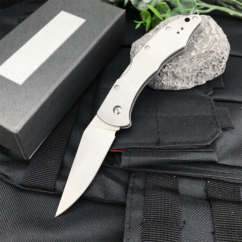 Model 10402-1 PIKA II 420 Steel Pocket Folding Knife- D2 PLAIN Edge Blade Portable Outdoor Tactical Hunting EDC Cutting Tools Self defense Rescue Kniv