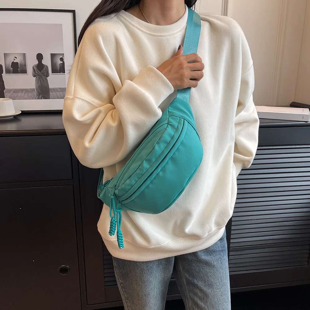 2025 Chest Banana bag for Women Sg Crossbody Pack Canvas Running Waist Casual Fanny Packs Sport Half Moon Belt Bag