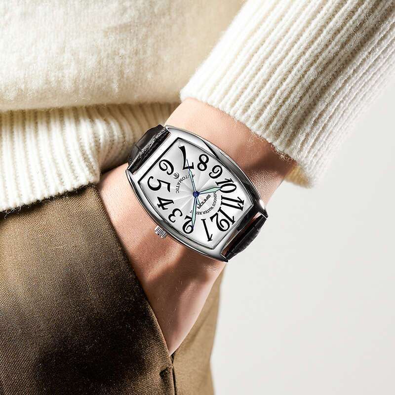 DHwatches Sanda New Mechanical Calendar Digital Fashion Versatile 7021 Leather Strap Fluorescent Men's Watch