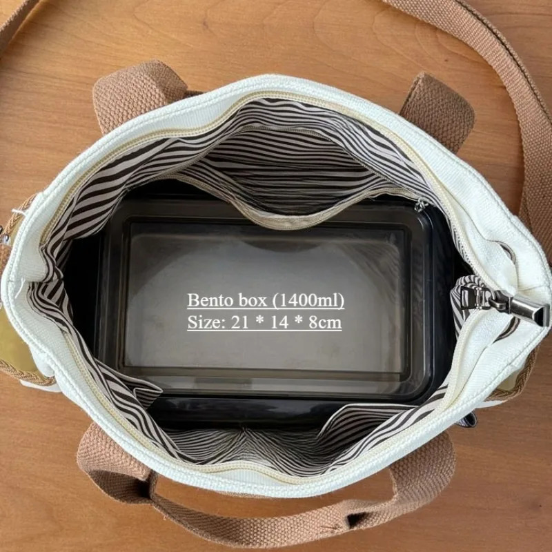 Womens canvas handbag multifunctional large capacity horizontal bag student leisure commuting 250401