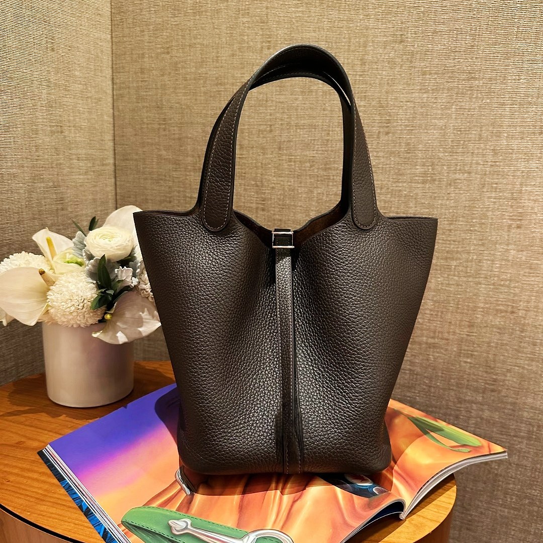 10A Mirror Quality Designer Bag Togo Soft Genuine Leather Picotins18cm 22cm Hobo Bucket Bag Her Bags Classic Cowhide Shopping Bag Women Totes Factory Wholesale