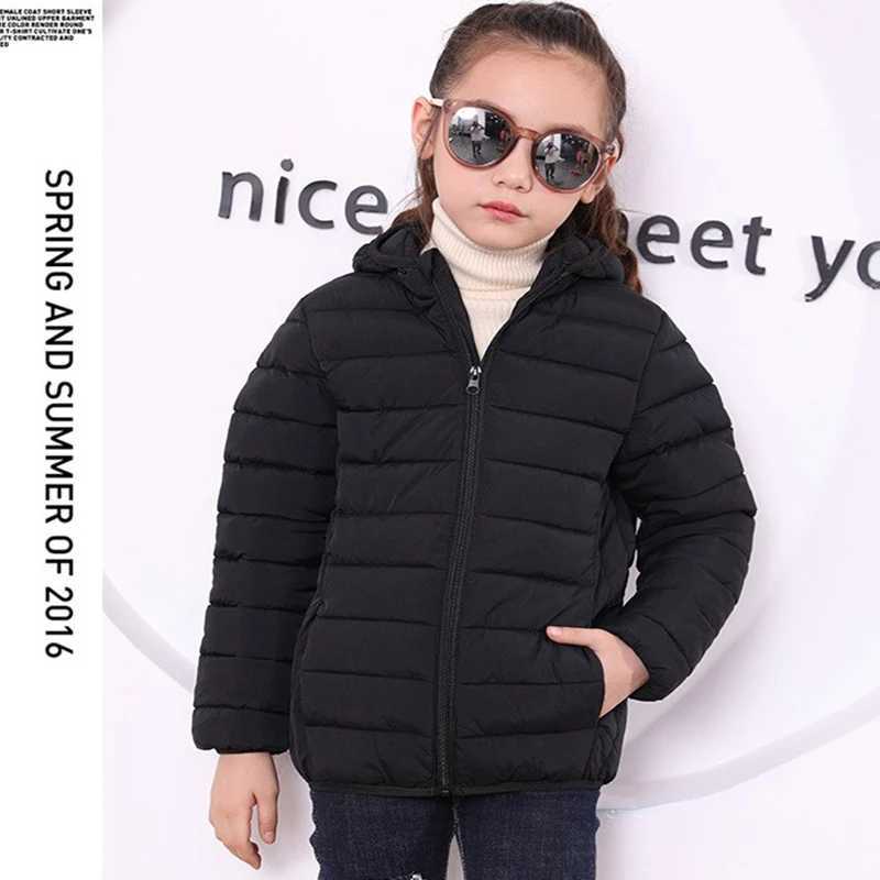 Winter Kids Boy Girl Lightweight Down Jacket Autumn Coat Children Warm Hooded Cotton Outerwear Teen Sports Casual Clothes 6-14 YT251106