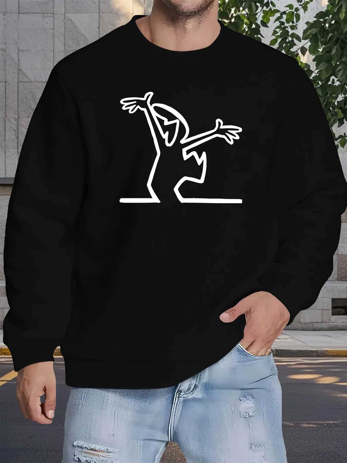 The new mens round-neck sweatshirt for Spring and Autumn 2025 is casual fashionable and comfortable with 3D pattern printing W251106