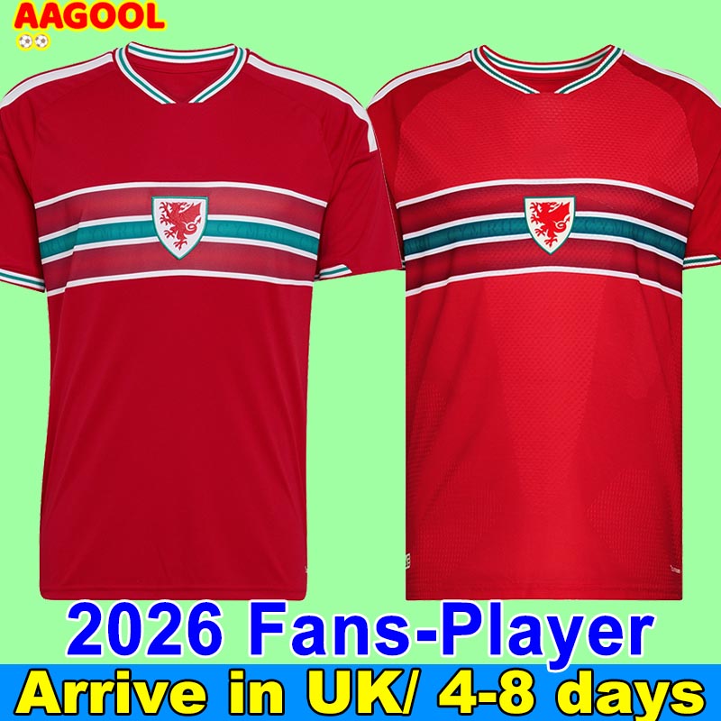 2026 World Cup Wales soccer jerseys JAMES BALE Men Home Away fans player version Welsh football kit shirt uniforms JOHNSON N.WILLIAMS RODON T.ROBERTS MOORE THOMAS