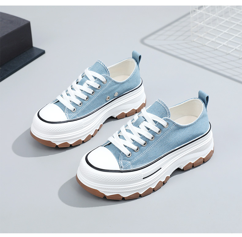 2025 Canvas shoes women fashion classic height increasing thick soled casual shoes sports trend sports shoes daily
