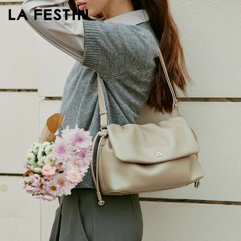LA FESTIN Original Women 2025 New Leather Shoulder Crossbody Brand Fashion High-Capacity Bag