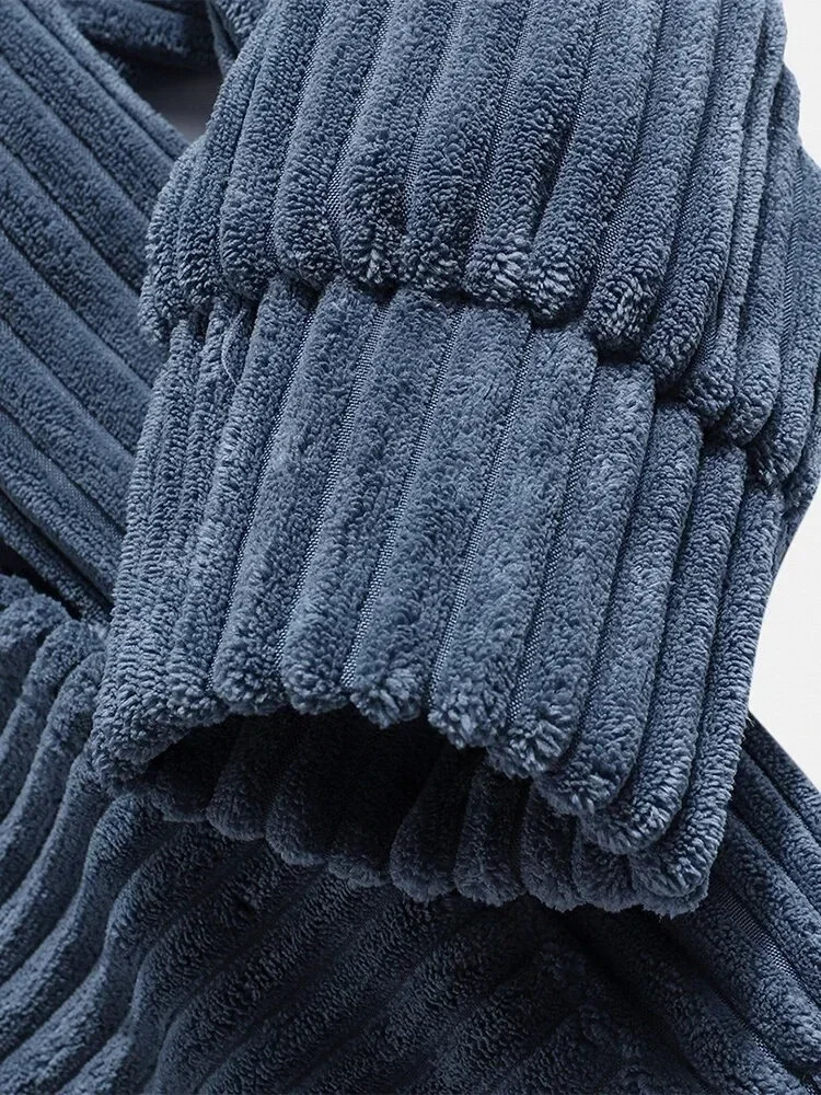 Solid Corduroy Hoodies for Men Autumn Winter Thick Warm Mens Sweatshirts Casual Loose Kangaroo Pocket Hoodies Outwear 251105