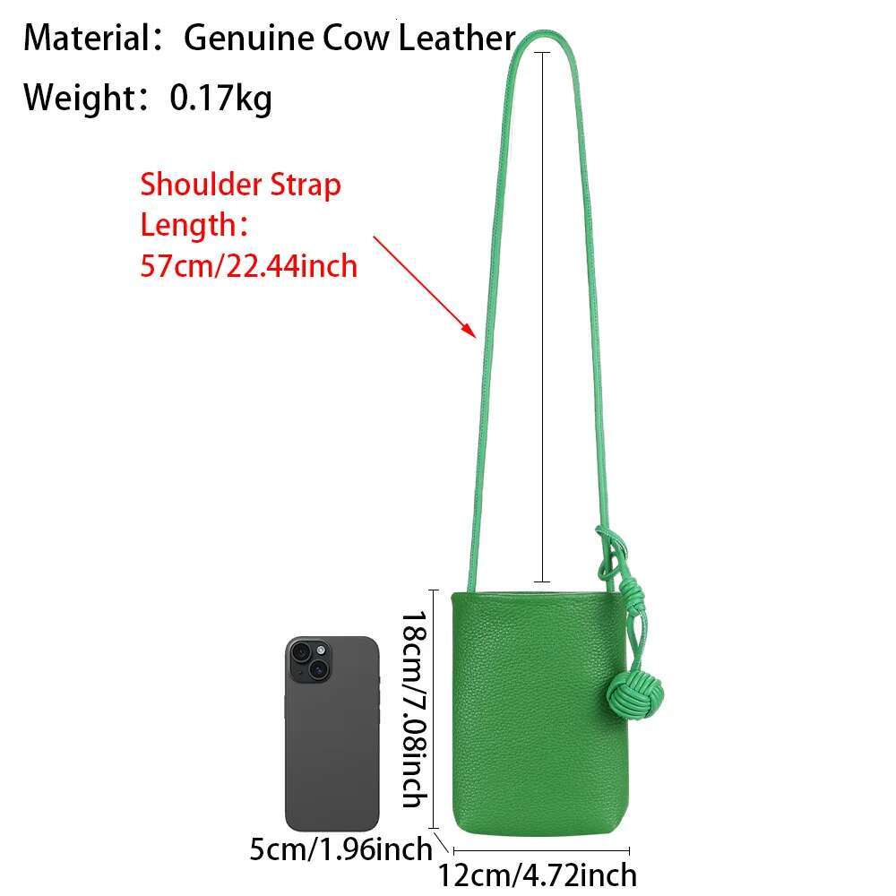 Leather Mini Korean Version First-Layer Cowhide Crossbody Shoulder Fashionable Versatile Aron Small Mobile Phone Bag