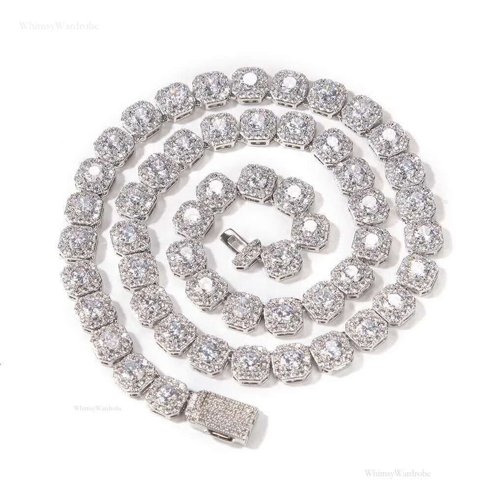 Ice Out Vvs Cuba k S Sier 8mm 12mm large tennis chain Solid back Hip Hop Necklace Moissanite Bracelet Dia Custom