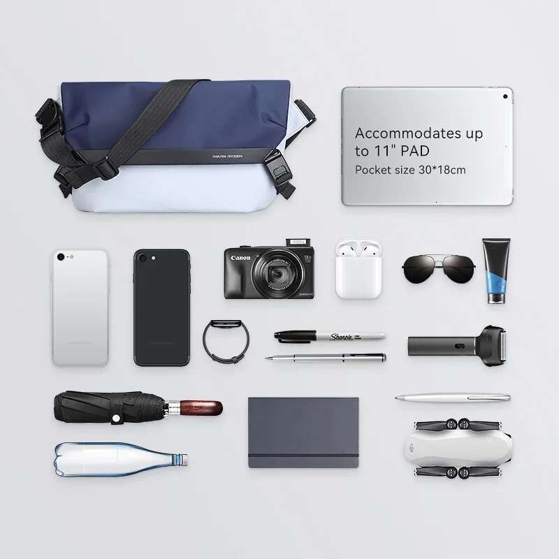 Mark Ryden Function Crossbody Male Shoulder Handheld Personality Large Capacity Tide Messenger Computer Bag