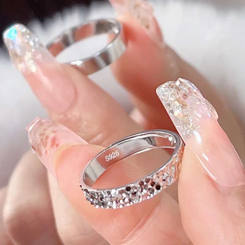 New S Sterg Sier Adjustable Rings Party Fine Jewelry Vintage Charm Geometric Nail Design Accessories Gift Dropship