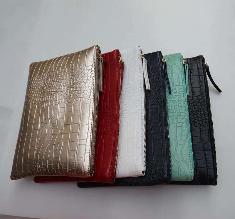 2025 Fashion Crocodile Women Envelope Clutch Bag Ladies Evening Party Large Clutches Handbag PU leather Alligator phone purses bolsas
