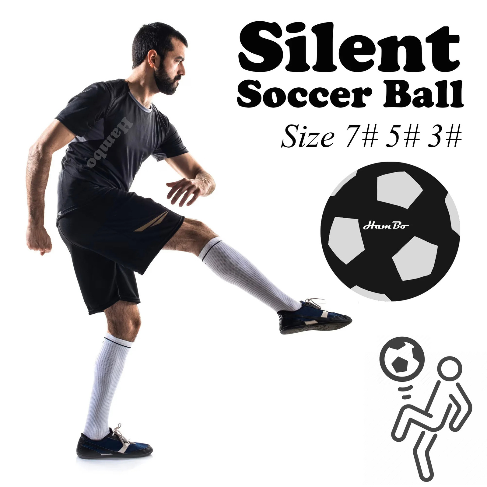 Silent Football Size 7 5 3 for Adults Children Mute Bouncing Indoor No Noise Airless Soccer Ball Foam Ball Fun Sports Games 251027