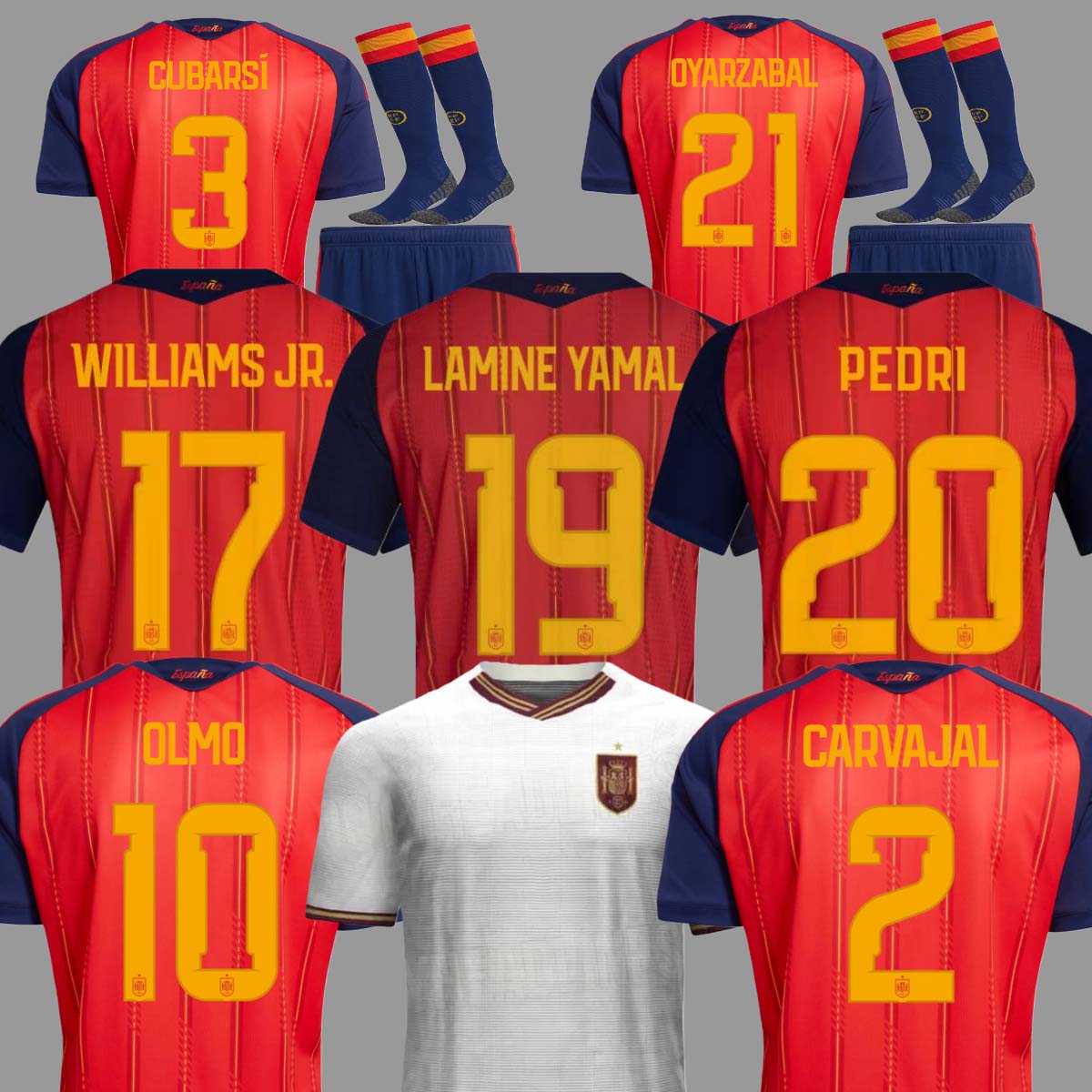 2026 World Cup SPAIN Soccer Jerseys PEDRI GAVI LAMINE YAMAL MORATA Carvajal OLMO FERRAN RODRIGO Jersey Men Kid Kit Football Shirt Fan Player999