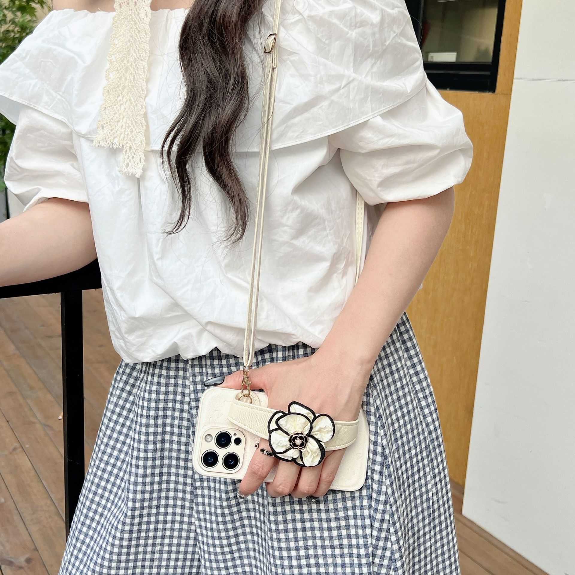 Butterfly Embossed Leather Case for iPhone 16 Pro Max iPhone 15 with Wrist Strap Crossbody for iPhone 1314 J251202