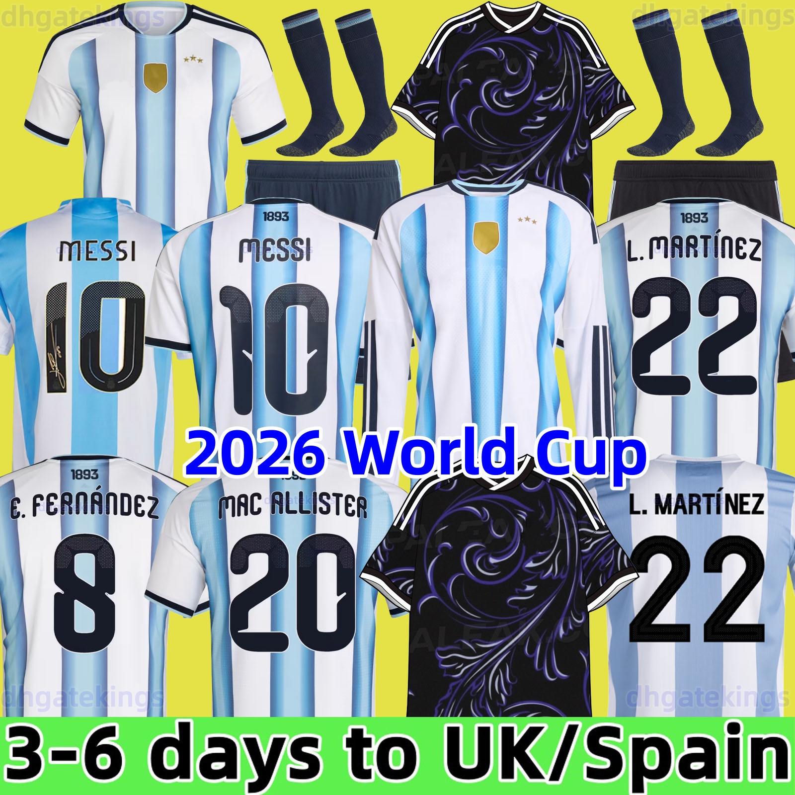 2026 World Cup Special Edition Argentinas jersey Long sleeves kit soccer Jerseys GARNACHO DE PAUL Football Shirts Men DI Maria Kids Goalkeeper training sets