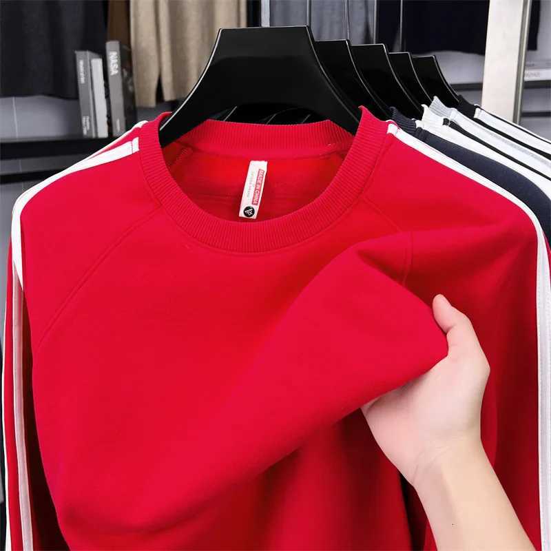 2025 Spring and Autumn Three Bar Hoodie Mens Round Neck Hoodie Sports and Leisure Trendy Brand Youth Versatile Top W251106