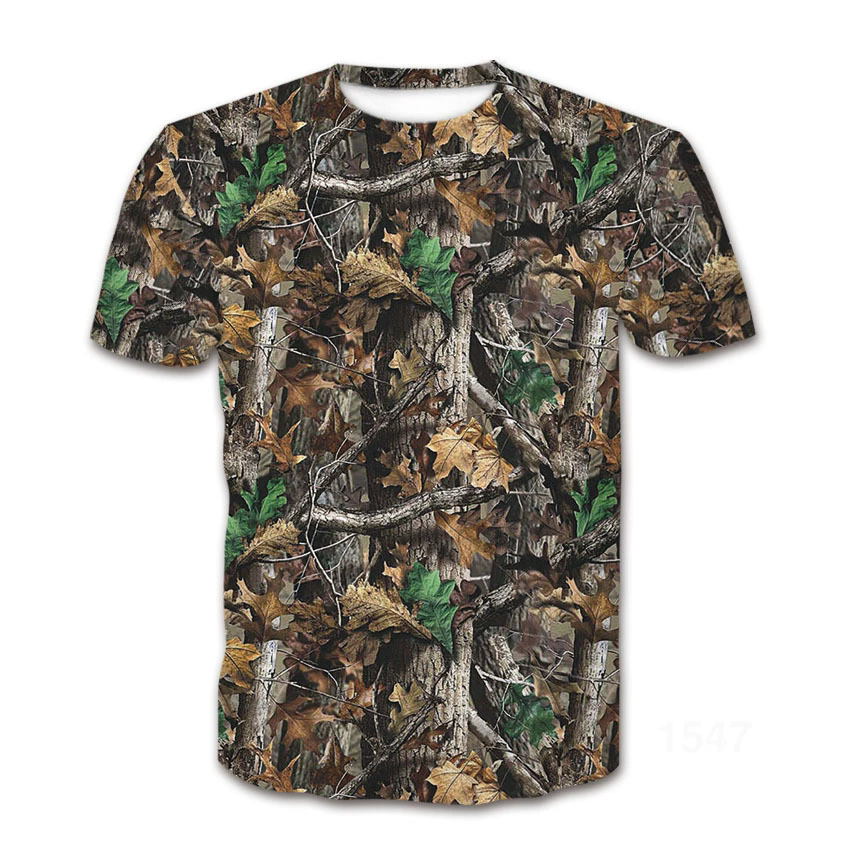 Fashion T Shirts Forest Camouflage Hunting 3D Print Summer Men's O-Neck T-shirt Casual Short Sleeve Oversized Tops Men Clothing Tees Big Size XXX